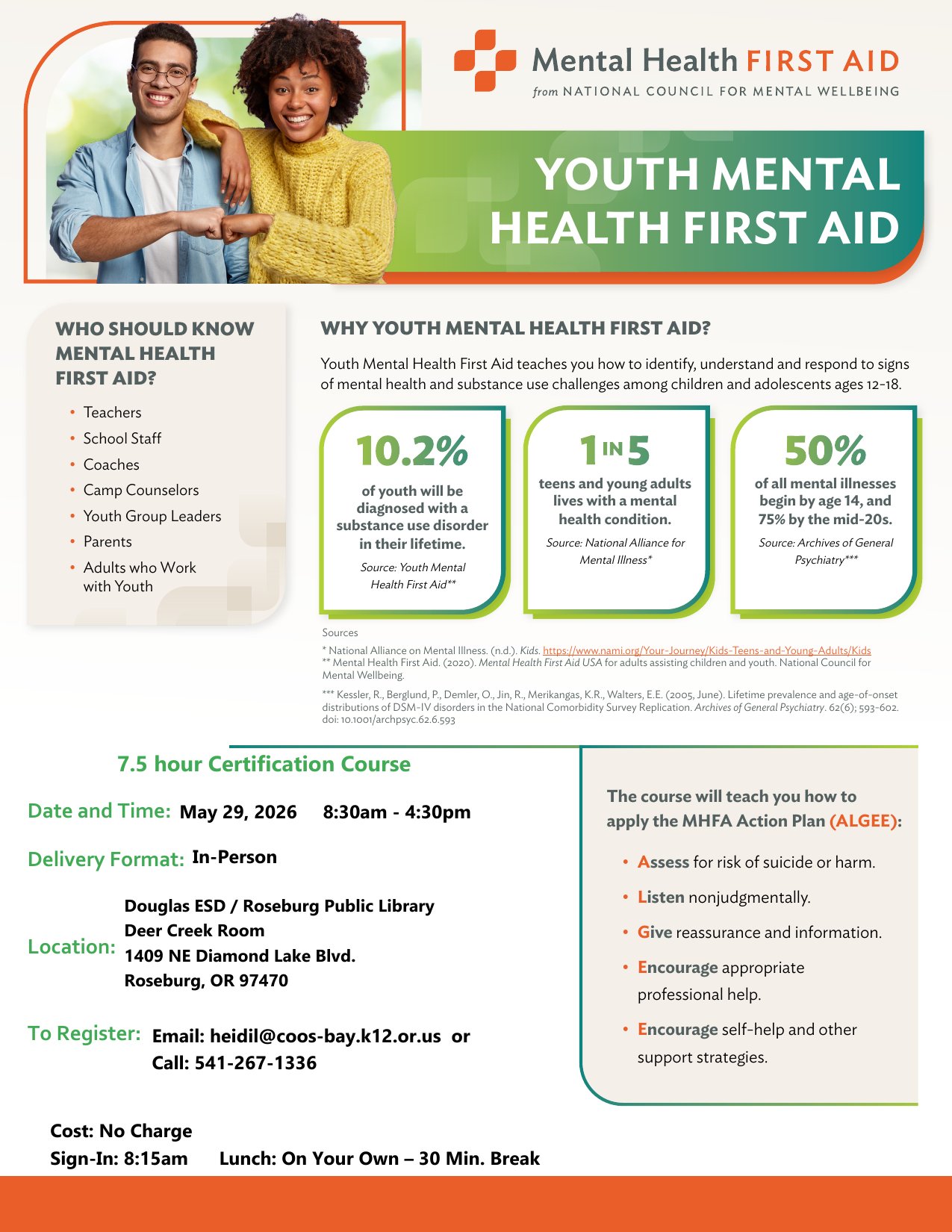 Youth Mental Health First Aid Flyer